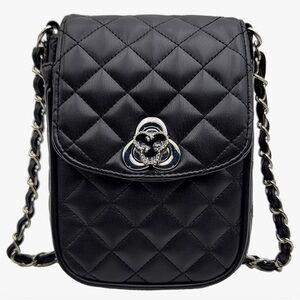 Elegant Black Quilted Crossbody Bag